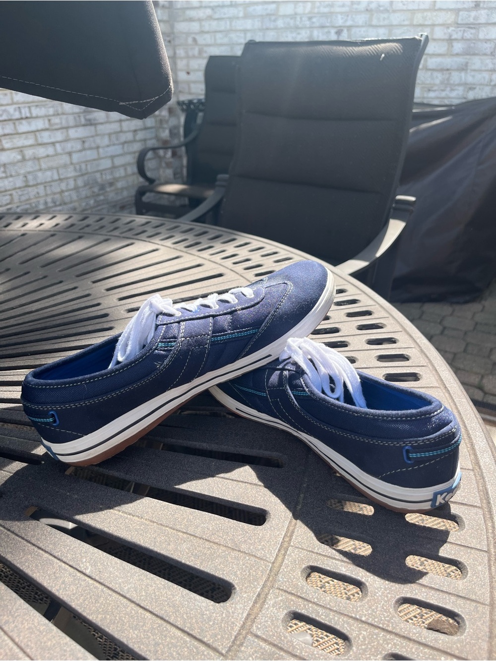 Keds Low-Top Sneakers in Navy with White Laces